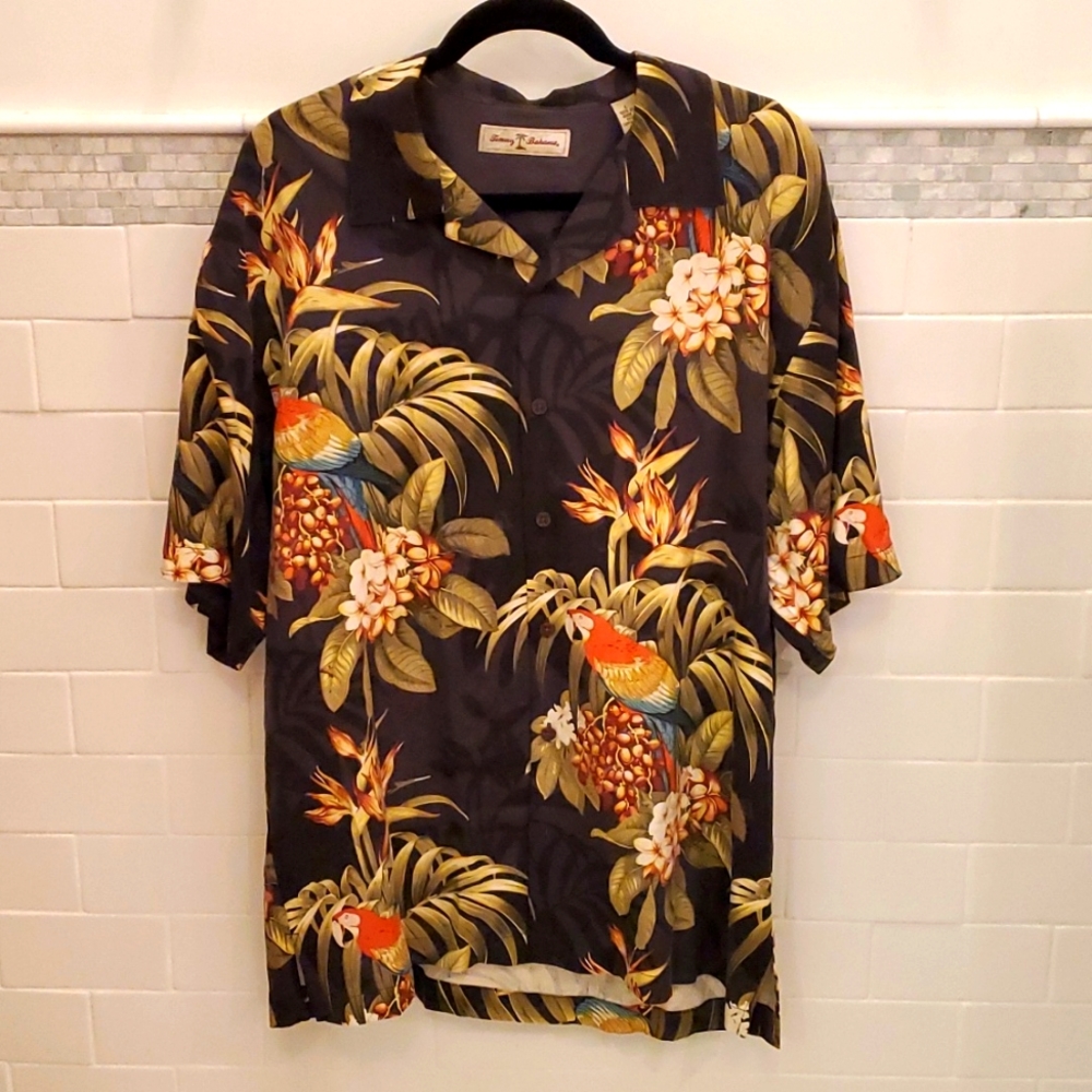 Tommy Bahama 100% silk shirt men's large